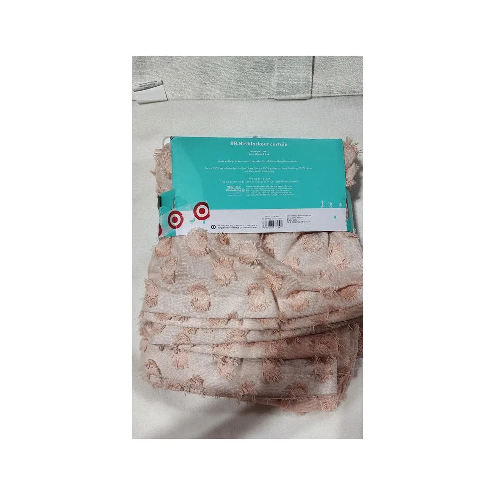 pillowfort blackout curtains 42 in x 84 in pink clipped dot 1 panel